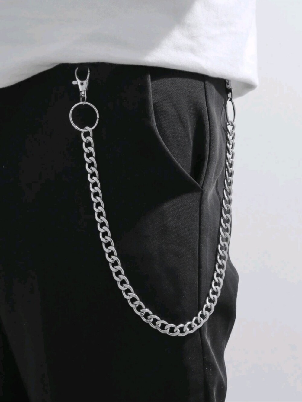 NEW Silver Men’s Wallet Chain Keychain - Minimalist Streetwear Accessory